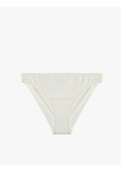 Koton Mat Kumaş Standart Bel Bikini Altı Ekru 6sak00003mm