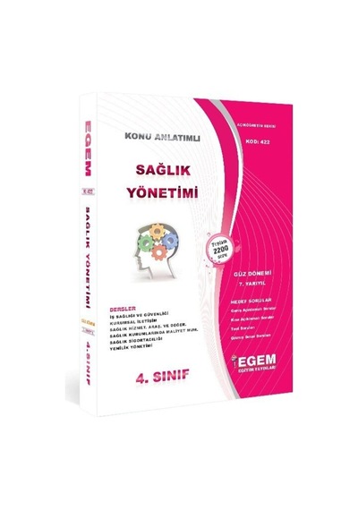 Aöf 4. Sınıf Sağlık Yönetimi Güz Konu Anlatımlı Soru Bankası