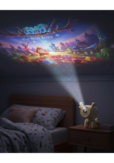 Geyik Tasarımlı Akıllı Projeksiyon 4k Destekli 500 Ansı Lümen