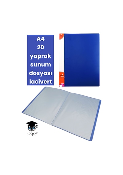 A4 20 Yaprak Sunum Dosyası Lacivert Diğer