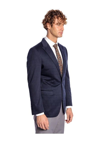 Wessi Lacivert Düz Slim Fit Erkek Ceket Lacivert