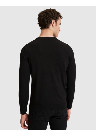 Pierre Cardin Siyah Slim Fit Basic Kazak 50315510-vr046