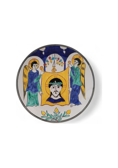 İsa Mesih'in Taşınan Portresi 25x25 Cm El Boyama İznik Çini Tabak
