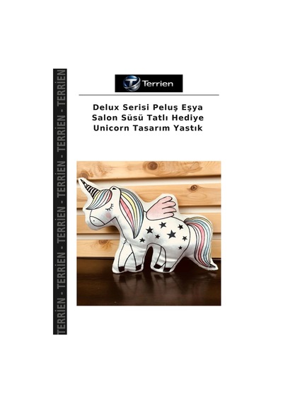 Delux Serisi Peluş Eşya Salon Süsü Tatlı  Unicorn Tasarım Yastık Çok Renkli