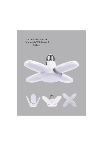 Enerji Tasarruflu Led Ampül 60 Watt 4 Kollu Beyaz Işık Yeni Nesil Çok Renkli Çok Renkli