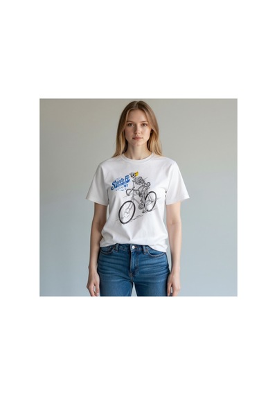 Urbantrendstore Unisex Tatil Comfort Kalp Oversize Fit Rahat Geniş Salaş T-shirt Günlük Tişört Beyaz