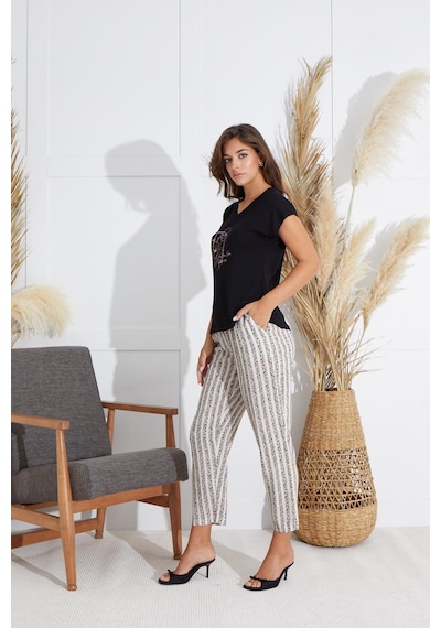 Sevim Kadın Kısa Kol Siyah Pijama Takım C4t8n6o51 001