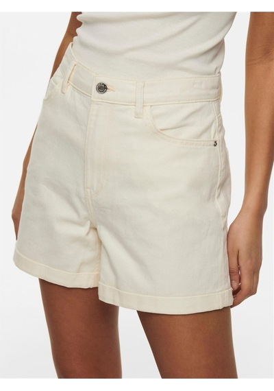 Only Kadın Onlvega Krem Kot Şort Mom Shorts - 15230571 001