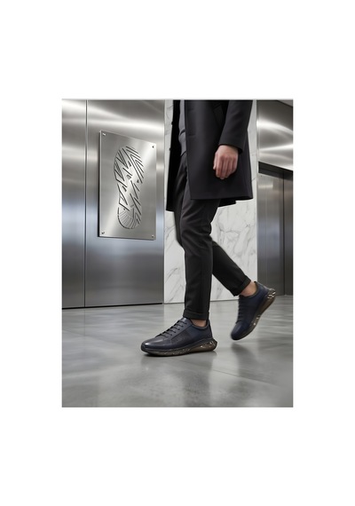 Crc Ayakkabı Soft Deri Lacivert Erkek Smart Casual Günlük Yürüyüş Ayakkabısı