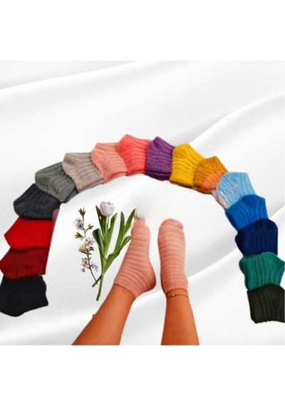 Hitit Socks Kadın 4 Çift Premium Kışlık Ters Havlu Termal Patik Çok Renkli ASORTİ