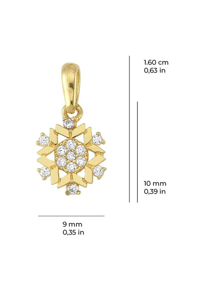 Goldkupe 14 Ayar Altın Kar Tanesi Kolye Ucu 0,76 Gr-3278