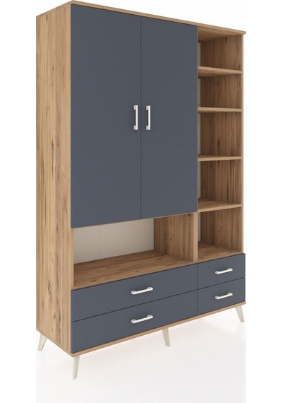 Hyperion Dolap 10 Raflı 4 Çekmeceli 2 Kapaklı 132x44x195 Çam-antrasit/antrasit Antrasıt/antrasıt Hyperion Dolap 10 Raflı 4 Çekmeceli 2 Kapaklı 132x44x195 Çam-antrasit/antrasit Antrasıt/antrasıt