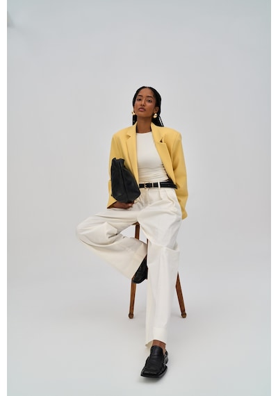 Mai Studios Co. Emma Dikiş Detaylı Sarı Blazer Sarı