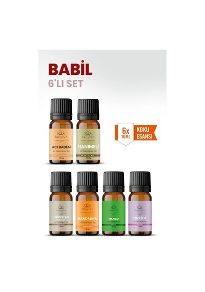 Babil 6 Lı Oda Kokusu Seti Buhurdanlık Yağı, Difüzör Esansı Ve Esansiyel Uçucu Yağ 10ml X 6 Karışık