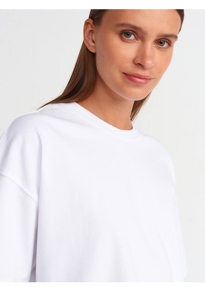 Dilvin Kısa Kollu Pamuklu T-shirt 101a31017 Beyaz