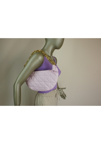 Lilys İnce Fitilli Çok Zarif Lila Kısa Crop