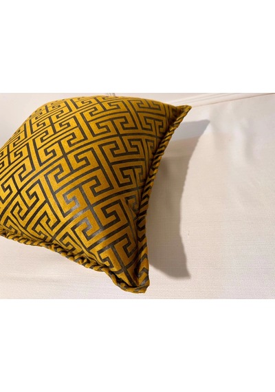 Nivemeshome Monet Zigzag Kırlent Kılıfı Hardal-antrasit 45 X 45 Hardal-antrasit