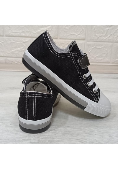 Fiyra 9002 Siyah Keten Sneaker Cırtlı Çocuk Spor Ayakkabı 001