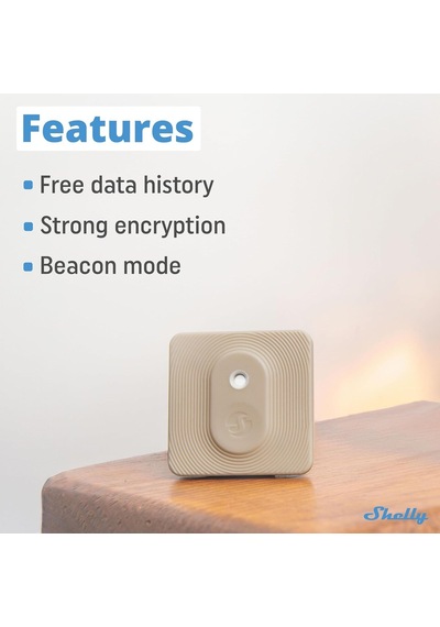 Shelly Blu H&amp T Mokka / Bluetooth Kontrollü Sıcaklık Ve Nem Sensörü / Su Sıçramasına Karşı Korumalı Ve Toz