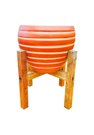 Bitki Tasarımı Yan Çizgi Terrakota Toprak Saksı Saksılık Salon Çiçeklik 4 Ayaklı - 15 Cm