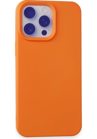 Apple İphone 15 Pro Max Kılıf Nano İçi Kadife Silikon - Turuncu