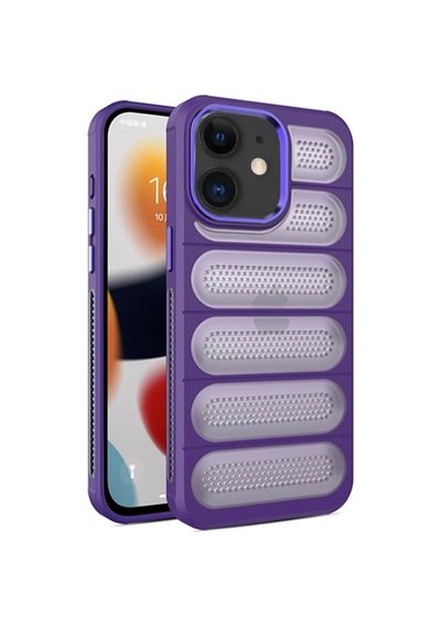 İphone 11 Uyumlu Dalgalı Tasarım Elden Kaymaz Yeni Kılıf - Derin Mor