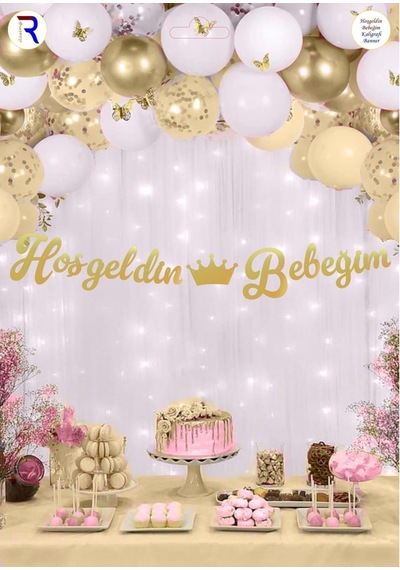 Delux Serisi Hatıra Kutlama Hoşgeldin Bebeğim Banner Çok Renkli