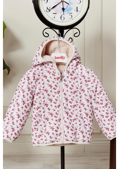 Benitto Kids Çift Taraflı Kız Bebek Çocuk Mont 51344 Kırmızı