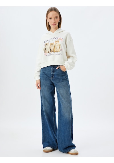 Koton Kapüşonlu Kedi Baskılı Şardonlu Rahat Kalıp Crop Sweatshirt Ekru 5wal10613ık Ekru Ekru Koton Kapüşonlu Kedi Baskılı Şardonlu Rahat Kalıp Crop Sweatshirt Ekru 5wal10613ık Ekru Ekru