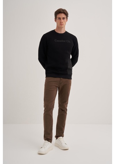 Cazador 3 İplik Şardonlu Sweatshirt 5028 Siyah 001