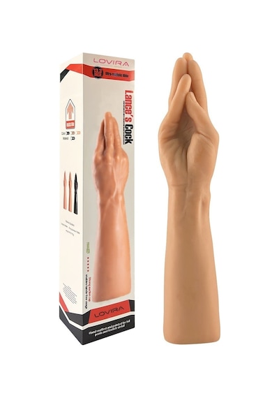 35 Cm Dev Boy Ekstra Kalın Realistik El Tasarımlı Dildo Melez Çok Renkli