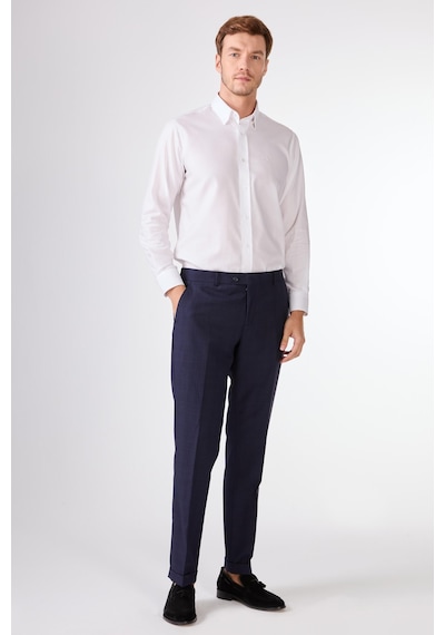 Dufy Erkek Regular Fit Sivri Yaka Lacivert Takım Elbise-18756