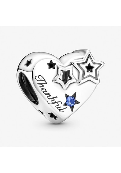 Nur Silver Minnettar Kalp ve Yıldızlar Gümüş Charm - NUR-CM00389
