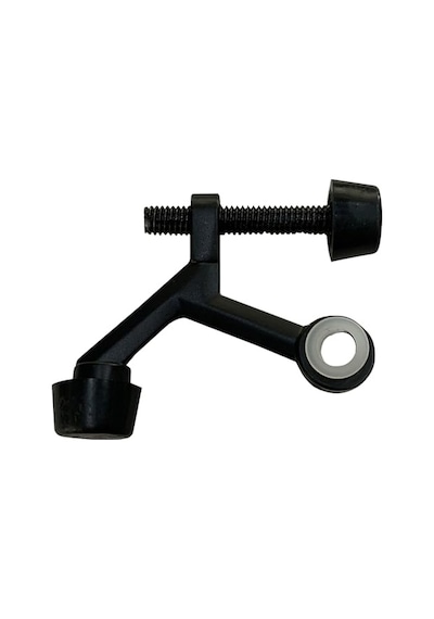 Menteşe Pimi Kapı Durdurucu Duvar Koruyucu, Kauçuk Uçlu Design House Mat Siyah Ayarlanabilir Kapı Durdurucuları, 1