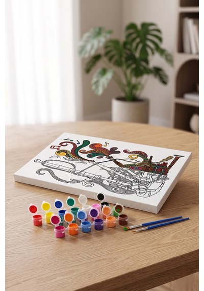 Gayda Desenli Mandala Ahşap Boyama Seti 40x50 Cm