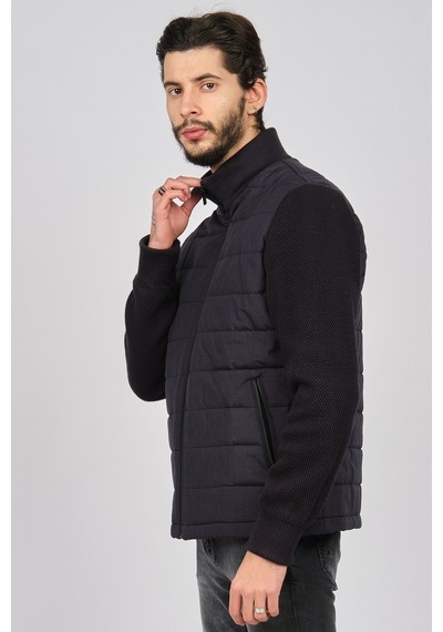 By Serco Erkek Kolları Örme Mont 0622641 Lacivert-Lacivert
