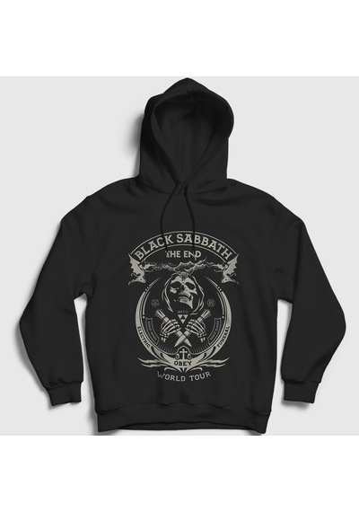 Presmono Unisex Tour Black Sabbath Kapüşonlu Sweatshirt Siyah