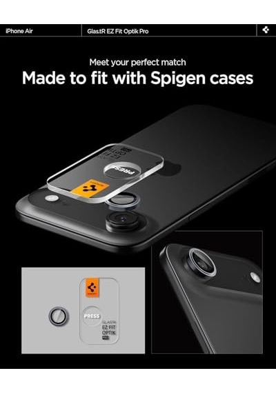 Apple iPhone Air İle Uyumlu Kamera Lens Camı Koruyucu Kolay Kurulum Glas.tr Ez Fit Optik Pro 2 Adet Gray - Agl10130