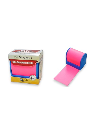 Neon Renkli Yapışkanlı Not Kağıdı Rulosu, 6 Cm X 5m, 80gr, Plastik Kesme Aparatlı, Ders Çalışma İçin İdeal