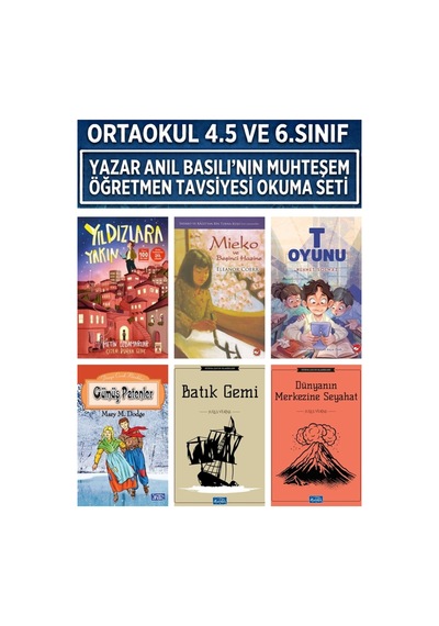 Ortaokul 4.5.ve 6.sınıf Yıldızlara Yakın,mieko,t Oyunu,gümüş Patenler,batık Gemi,dünyanın Merkezine Seyahat 6 Kitap Set