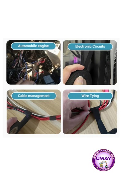 Velur-enjeksiyonlu Sırt Sırta Cırt Bant Uz:1 M X 14 Mm Siyah Kablo Düzenleyici / Cırt Bağı