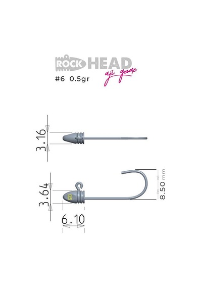 Fujin Rock-head Aji Game Jighead No:6 0.5gr