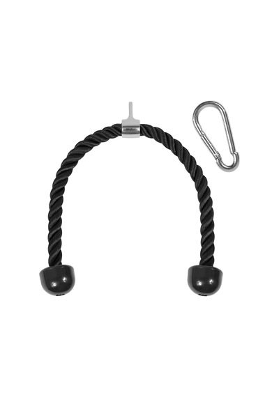 Yes4all Deluxe Tricep Halatı, 68/91cm, 4 Renk Seçeneği, Karabinalı, Siyah