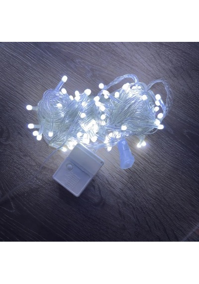 Jenerik 10m 100 Led Damla Uçlu Beyaz Işık Şeffaf Kablo Mz-17-1