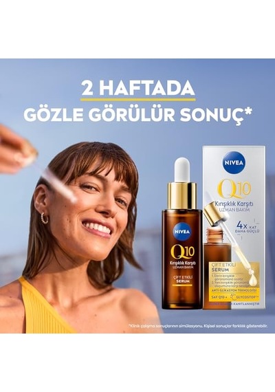 Tr Q10 Kırışıklık Karşıtı Çift Etkili Cilt Serumu 30 Ml, Saf Q10, Şeker Sebepli Kırışıklık Önleyici + Nı