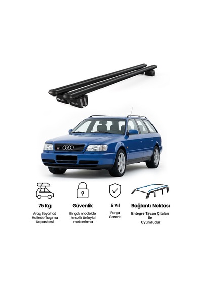 Pençe Audi A6 Avant 1994-1998 Uyumlu Siyah Ara Atkı Port Bagaj Tavan Barı