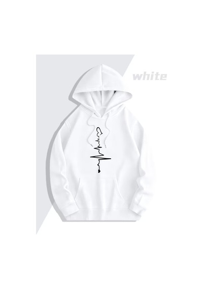 Nevermind Sevgili Çift Kombini 2 Li Kalp Atışı Desenli Unisex Sweatshirt Beyaz