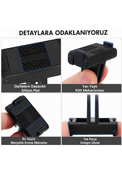 Knmaster Manyetik Hızlı Çıkarılabilir Adaptör Djı Uyumlu Kamera Montaj Aparatı Siyah