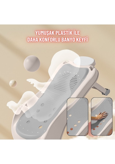 Bebek Banyo Yatağı ve Oturak Yeni Doğan Uyumlu Katlanır Küvet Aparatı Alt Değiştirme Ve Mama Sehpası