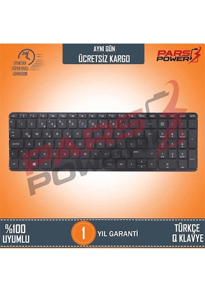 HP Uyumlu pavilion 17-F100nt, 17-F200nt, 17-F210nt Notebook Klavye (Işıklı TR) (Pars Power) Işıklı - Siyah 351284